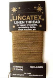 LINTHREAD Light Brown 100% Linen Thread. 10 Metre Card. - Ribbonmoon