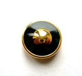 B11133 15mm Gold Metal Shank Button with a Navy Epoxy Effect Ring
