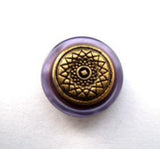 B15152 15mm Brass Metal Shank Button, Pearlised Tonal Purple Rim - Ribbonmoon