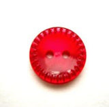B10197 14mm Red Polyester Mill Edge 2 Hole Button - Ribbonmoon