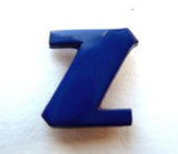 B7114 13mm Letter Z Alphabet Shank Button Royal Blue