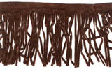 FT1926 10cm Dark Brown Dense Faux Suede Cut Dress Fringe