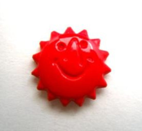B14197 16mm Red Smiley Face Design Novelty Shank Button - Ribbonmoon