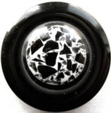 B6134 28mm Black and White Glossy Shank Button - Ribbonmoon