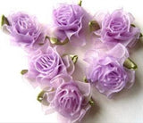 RB456 Lilac Sheer Ribbon Carnation Flower Bud Bow