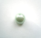 B12925 9mm Metallic Mint Green Glass Ball Button, Hole Built into Back - Ribbonmoon