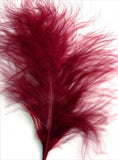 MARAB50 Wine Marabou Feathers, 20 per pack. 10cm x 15cm approx - Ribbonmoon