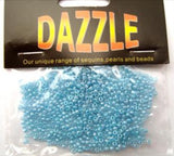 BEAD52 1.5mm Ceylon Blue Glass Rocialle Beads, size 10/0 - Ribbonmoon