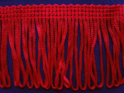 FT120 5cm Pale Cardinal Red Looped Dress Fringe - Ribbonmoon