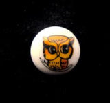 B15090 12mm Owl Design Childrens Shank Picture Button - Ribbonmoon