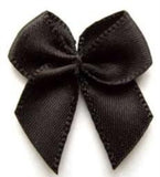 RB313 10mm Black Satin Ribbon Bow - Ribbonmoon