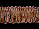 FT1419 28mm Dusky Peachy Pink Dense Looped Dress Fringe - Ribbonmoon