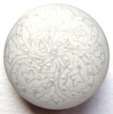 B6655 22mm Pale Grey Shank Button with a Finely Engraved Design - Ribbonmoon