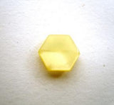 B9023 11mm Lemon Pearised Polyester Shank Button, Hexagon Shaped - Ribbonmoon
