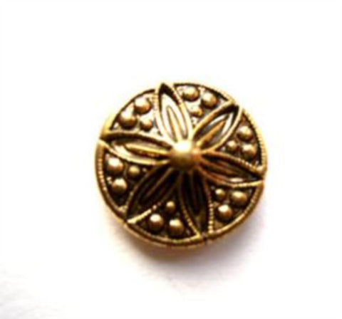 B12110 15mm Gilded Poly Metallic Anti Gold Shank Button - Ribbonmoon