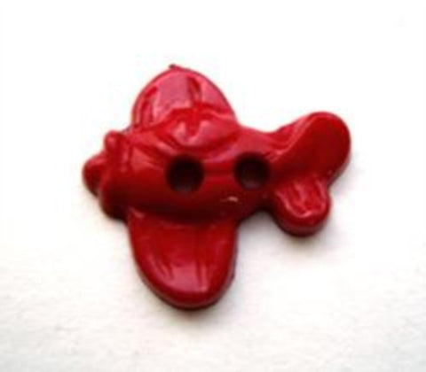 B13984 17mm Scarlet Berry Aeroplane Shaped Novelty 2 Hole Button - Ribbonmoon