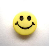 B15944 15mm Primrose and Black Smiley Face Novelty Shank Button - Ribbonmoon