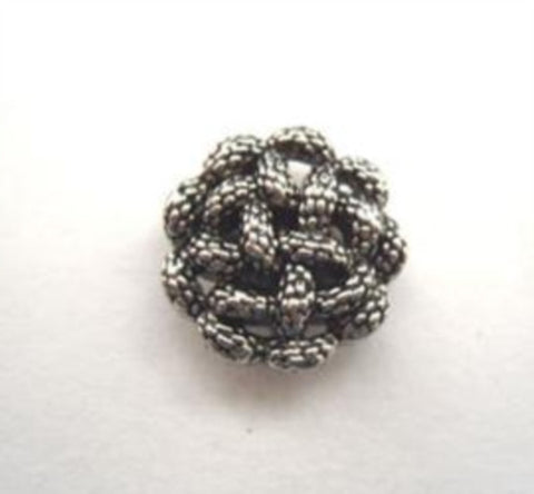 B14467 14mm Gilded Antique Silver Poly Shank Button - Ribbonmoon