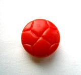 B12429 15mm Flame Orange Leather Effect "Football" Shank Button - Ribbonmoon
