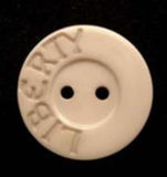 B5291 16mm Pale Beige Gloss 2 Hole Button, Lettered Rim "LIBERTY" - Ribbonmoon