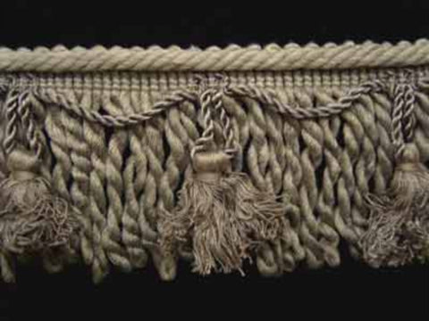 FT587 115mm Mid Grey Bullion Fringe with Tassels - Ribbonmoon