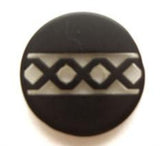 B8043 17mm Black and Clear 2 Hole Button - Ribbonmoon