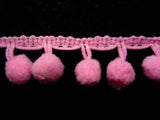 FT1878 22mm Rose Pink Pom Pom Fringe