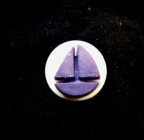 B8484 12mm Matt Purple Boat Design Novelty Shank Button - Ribbonmoon