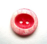 B11597 16mm Frosted Red Gloss Oval Centre 2 Hole Button - Ribbonmoon