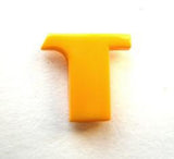 B7086 Letter T Alphabet Shank Button Yellow - Ribbonmoon