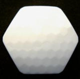 B12947 23mm White Honeycomb Gloss Hexagonal Shank Button - Ribbonmoon