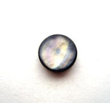 B12444 11mm Black Based Shank Button with a Nacre Shell Iridescence - Ribbonmoon
