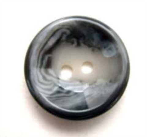 B9837 17mm Mixed Greys High Gloss 2 Hole Button - Ribbonmoon