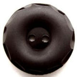 B13077 22mm Black Matt 2 Hole Button with Gloss on the Rim - Ribbonmoon