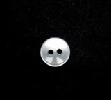 B16143 6mm Pearlised White Polyester Small 2 Hole Dolls Button - Ribbonmoon