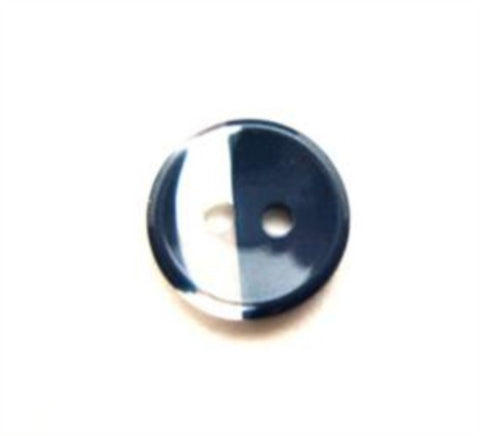 B13116 12mm Navy and Pearl Variegated Polyester 2 Hole Button - Ribbonmoon