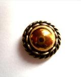 B12859 15mm Gilded Poly Half Ball Shank Button, Old Gold and Brass - Ribbonmoon