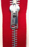 Z0923 55cm Deep Red Metal Teeth No.5 Open End Zip - Ribbonmoon