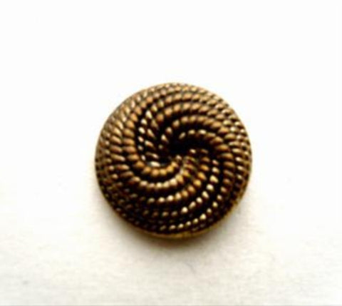 B9407 15mm Antique Gold Textured Gilded Poly Shank Button - Ribbonmoon
