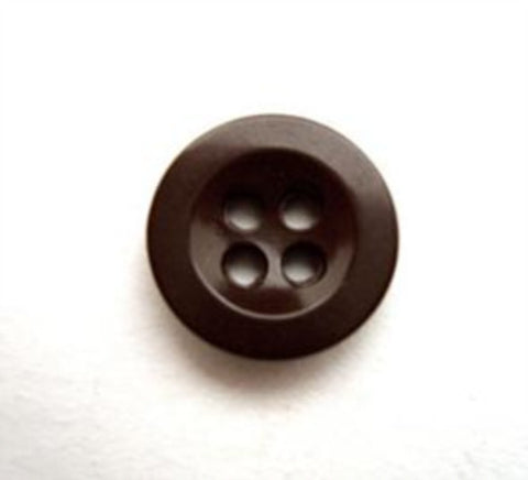 B12720 14mm Dark Brown Glossy 4 Hole Button - Ribbonmoon