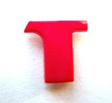 B7083 Letter T Alphabet Shank Button Pink - Ribbonmoon
