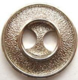 B4156 28mm Gilded Silver Poly Textured 2 Hole Button - Ribbonmoon