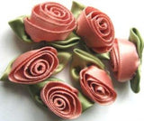 RB293 32mm Dusky Pink Satin Ribbon Rose - Ribbonmoon