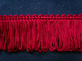 FT1393 27mm Deep Cardinal Red Dense Looped Dress Fringe - Ribbonmoon