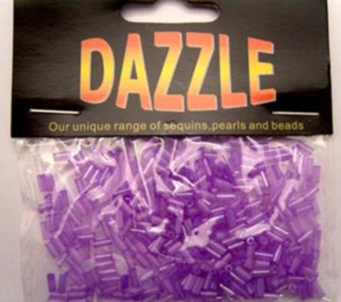 BEAD20 5mm Ceylon Lilac Bugle Beads Size 2 - Ribbonmoon