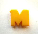 B7067 14mm Letter M Alphabet Shank Button Yellow