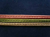FT907L 11mm Beige, Rose Pink and Khaki Green Corded Braid Trimming