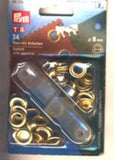 EYELET 05 8mm Gold Brass Metal Eyelets with Washers x 24 Rustproof