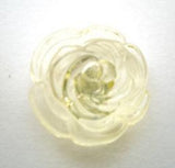 B15726 19mm Lemon Tinted Clear Rose Design Shaped Shank Button - Ribbonmoon