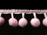 FT1770 22mm Pale Pink Pom Pom Bobble Fringe - Ribbonmoon